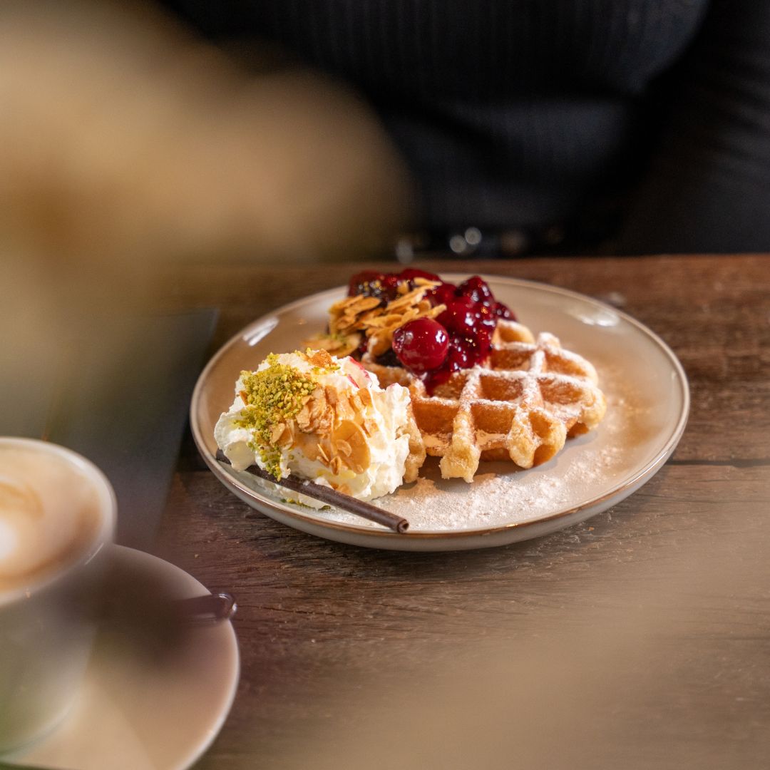 wafel met kersen